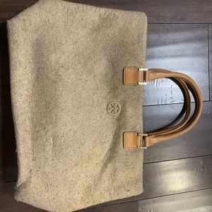Tory Burch tote, fair condition, some pilling and creasing from wear